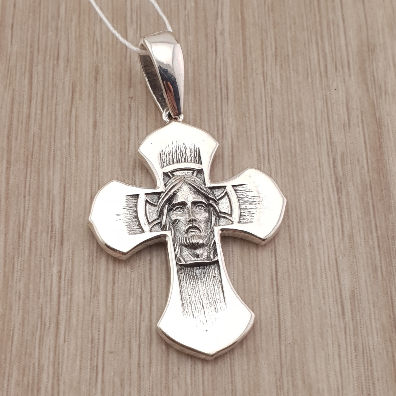 Великий срібний хрестик чоловічий Спаси і Збережи. Православний кулон хрест із срібла 925 проби., фото 1