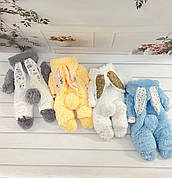 Дитячий теплий чоловічок Зайка з вушками на капюшоні хвостик відстібається 56-62 см для новонародженного