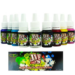 JVR Colors набір основних кольорів для аерографії на нігтях