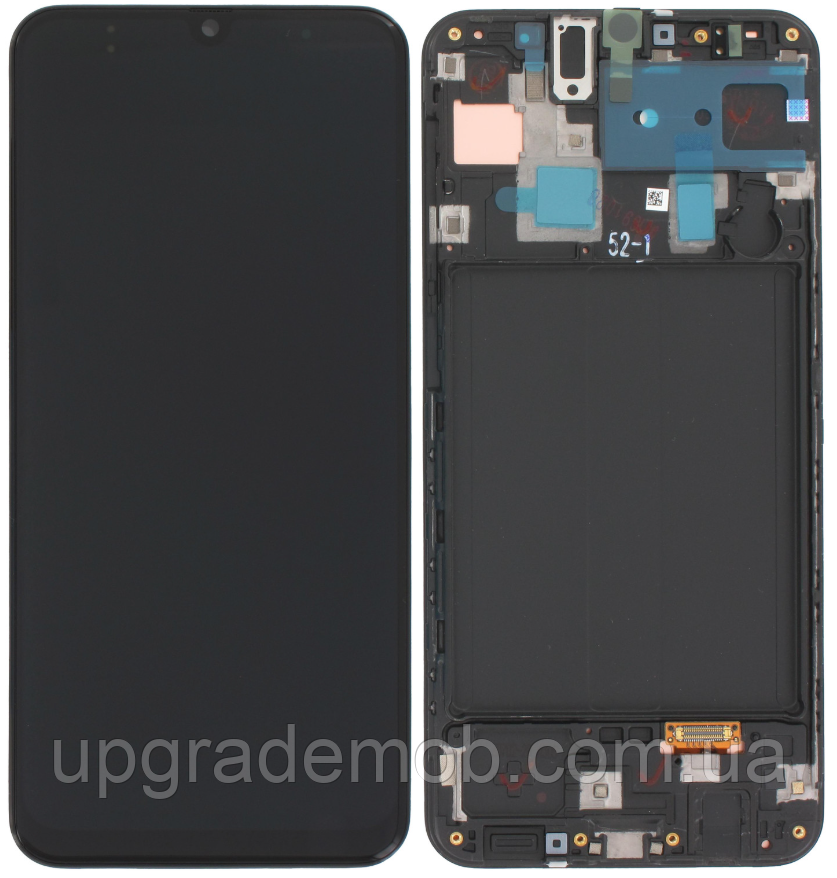 Дисплей модуль тачскрин Samsung A305 Galaxy A30 чорний Amoled оригінал сервісне паковання з рамкою GH82-19725A