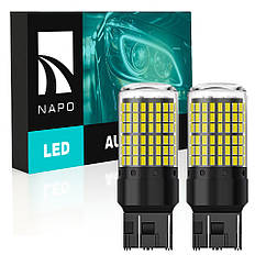 Комплект світлодіодних ламп NAPO LED 7443-3014-144smd W21/5W T20 7443 колір світіння білий 2 шт