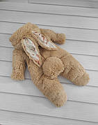 Дитячий теплий чоловічок Зайка з вушками на капюшоні хвостик відстібається 56-62 см для новонародженного