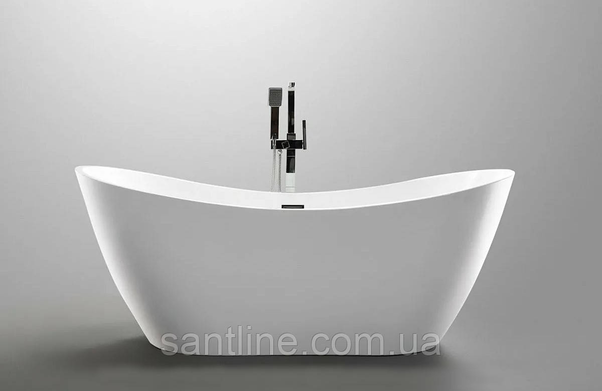 Ванна окремостояча 170х75х72 см акрилова Insana Amina WB овальна з сифоном і ніжками, фото 1
