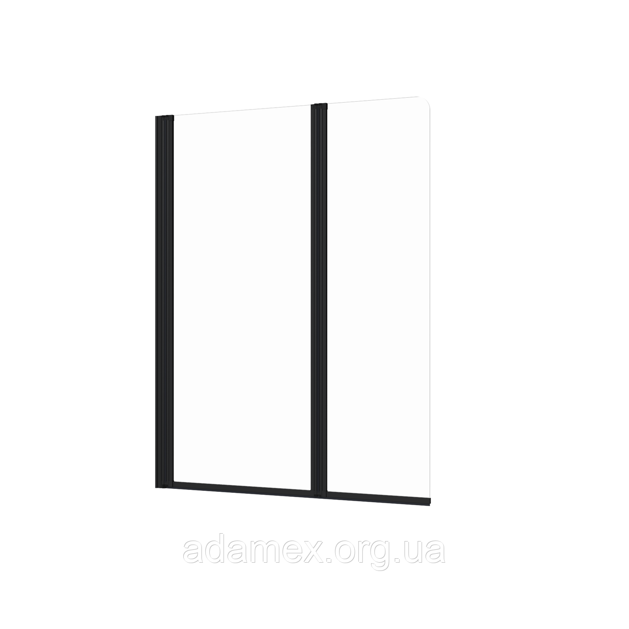 Скляна шторка для ванни AVKO Glass RDY19 60+40x140 black, фото 1