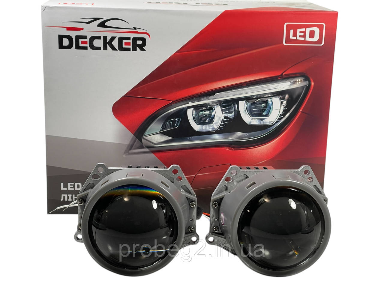 Комплект Bi-Led лінз Decker R5 3.0 12v 55/75 W 5500 K, фото 1