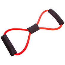 Трубчастий грудний еспандер вісімка для фітнесу "NEWDAY", m-3947, Червоний