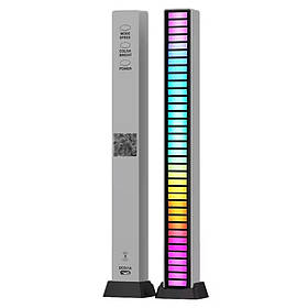 Світлодіодне підсвічування-еквалайзер 32-VU RGB 32-бітний 18 см Type-C Silver (7_01728)