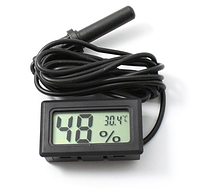 Гигрометр-термометр с выносным датчиком FY-12 цифровой встраиваемый влагомер градусник Черный
