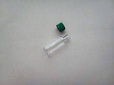 25 мл ПЕТ Овал флакон прозорий з зеленою ребристою закруткою, кришкою, пляшка, флакони, пластмасовий з ковпачком, фото 2