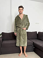 Мужской махровый халат с капюшоном
