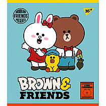 Зошит 12 аркушів у клітинку Yes Line Friends 766795