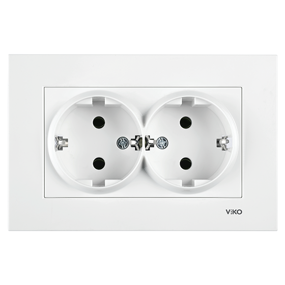 Розетка подвійна з ЗК Білий Karre Viko, 90960056