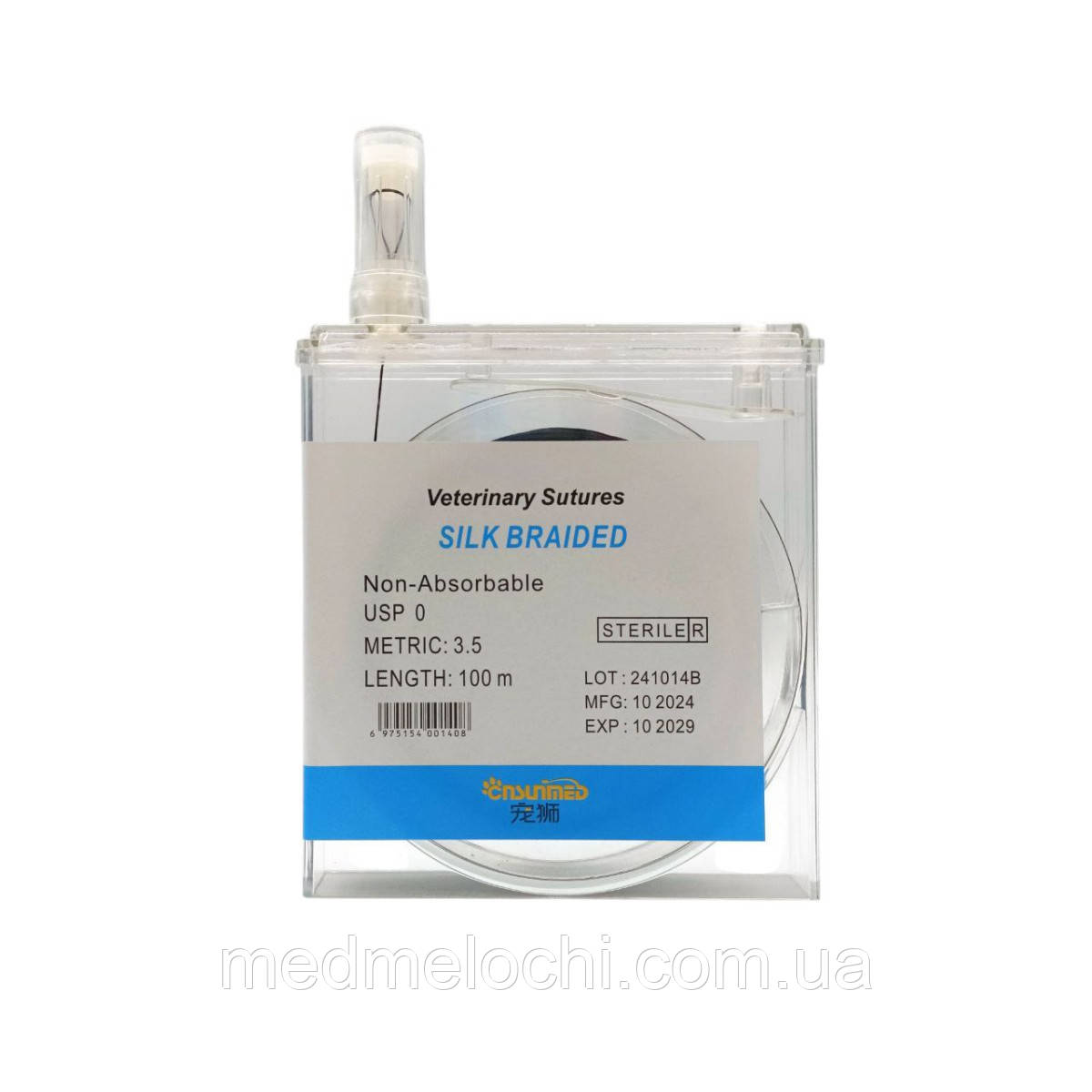 Шовк Sunmed USP 0 (EP 3.5) в касеті, 100м