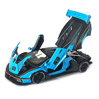 Машинка металева Lamborghini Essenza SCV12 Ламборгіні 1:32 синя світло звук відкр двері баг капот 17,5*6,5*4см (37822), фото 5