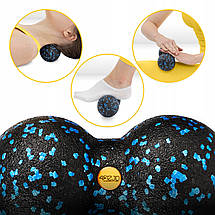 Масажний м'яч подвійний 4FIZJO EPP DuoBall 08 4FJ1318 Black/Blue Poland, фото 2