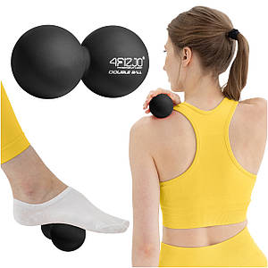 Масажний м'яч подвійний 4FIZJO Lacrosse Double Ball 6.5 x 13.5 см 4FJ1226 Black Poland