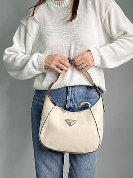 🤑 Prada Leather Shoulder Bag Cream 30 х 19 х 6 см