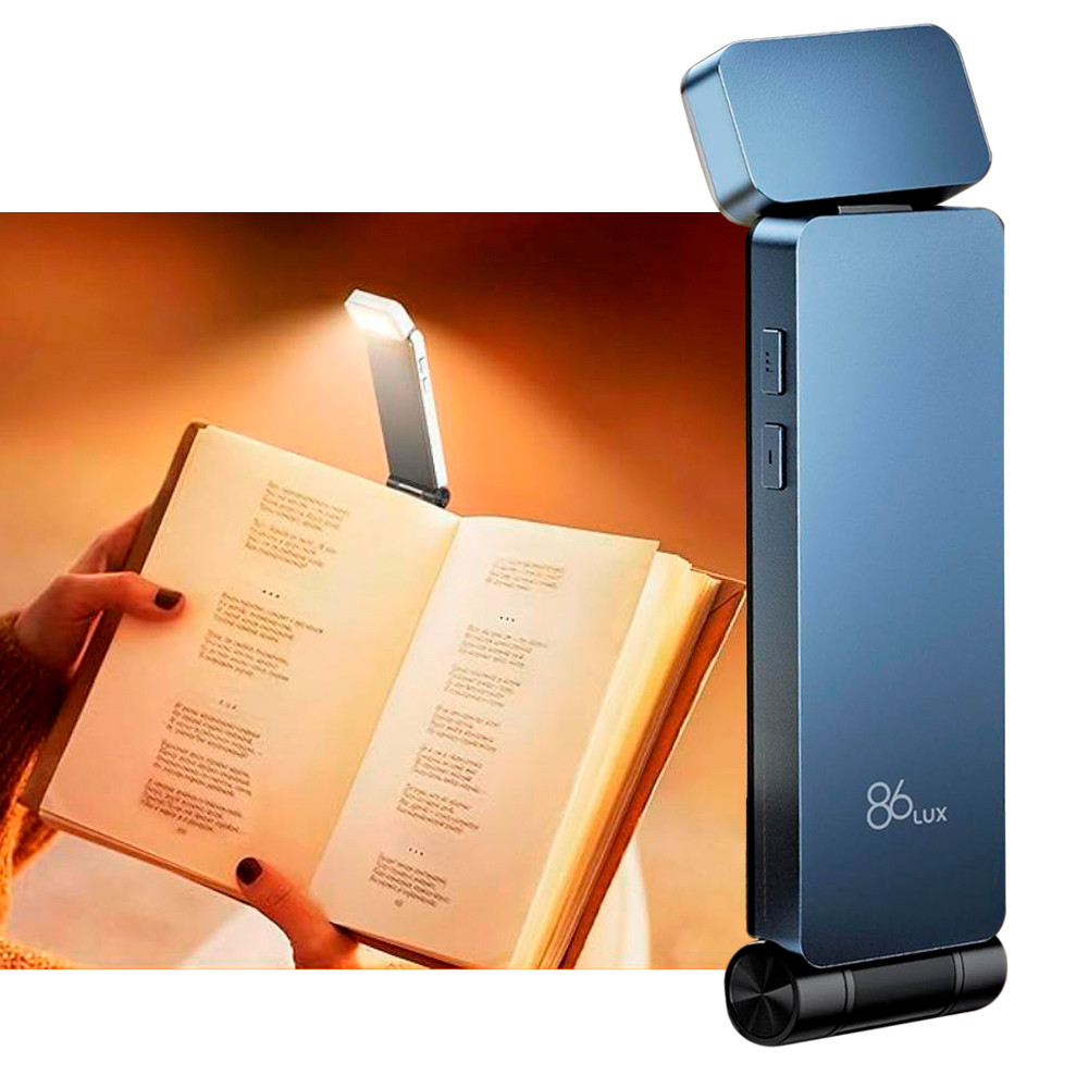 LED Лампа для книг 3 режими Лед Лампа-закладка для нічного читання Синя