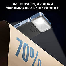 LED Лампа для книг 3 режими Лед Лампа-закладка для нічного читання Синя, фото 2