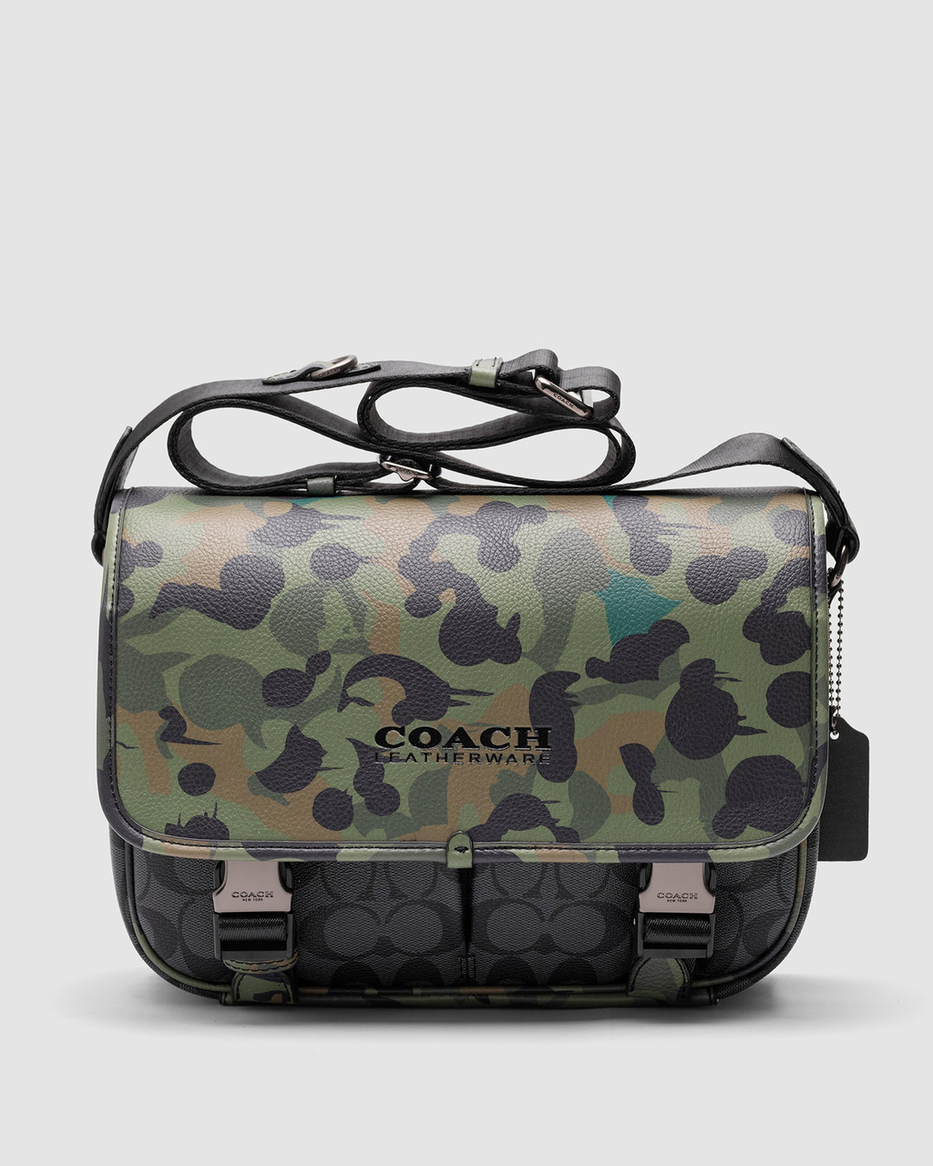 🦁 Coach Khaki & Black League Hybrid Messenger Bag In Charcoal Multi 29 х 22 х 9 см