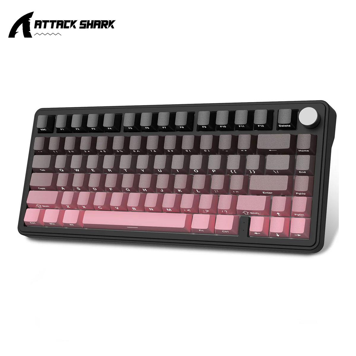 Бездротова клавіатура ATTACK Shark X85 Pink 75% | RGB підсвітка | бокове гравіювання, фото 1