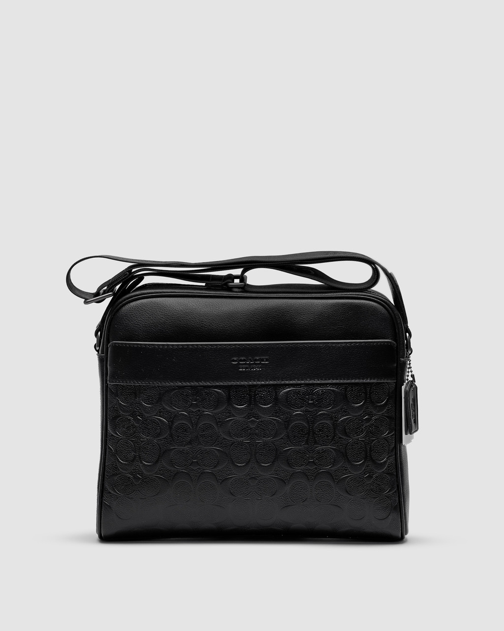 🦁 Coach Charles Camera Crossbody Messenger Bag Textured Black 28 х 23 х 6.5 см