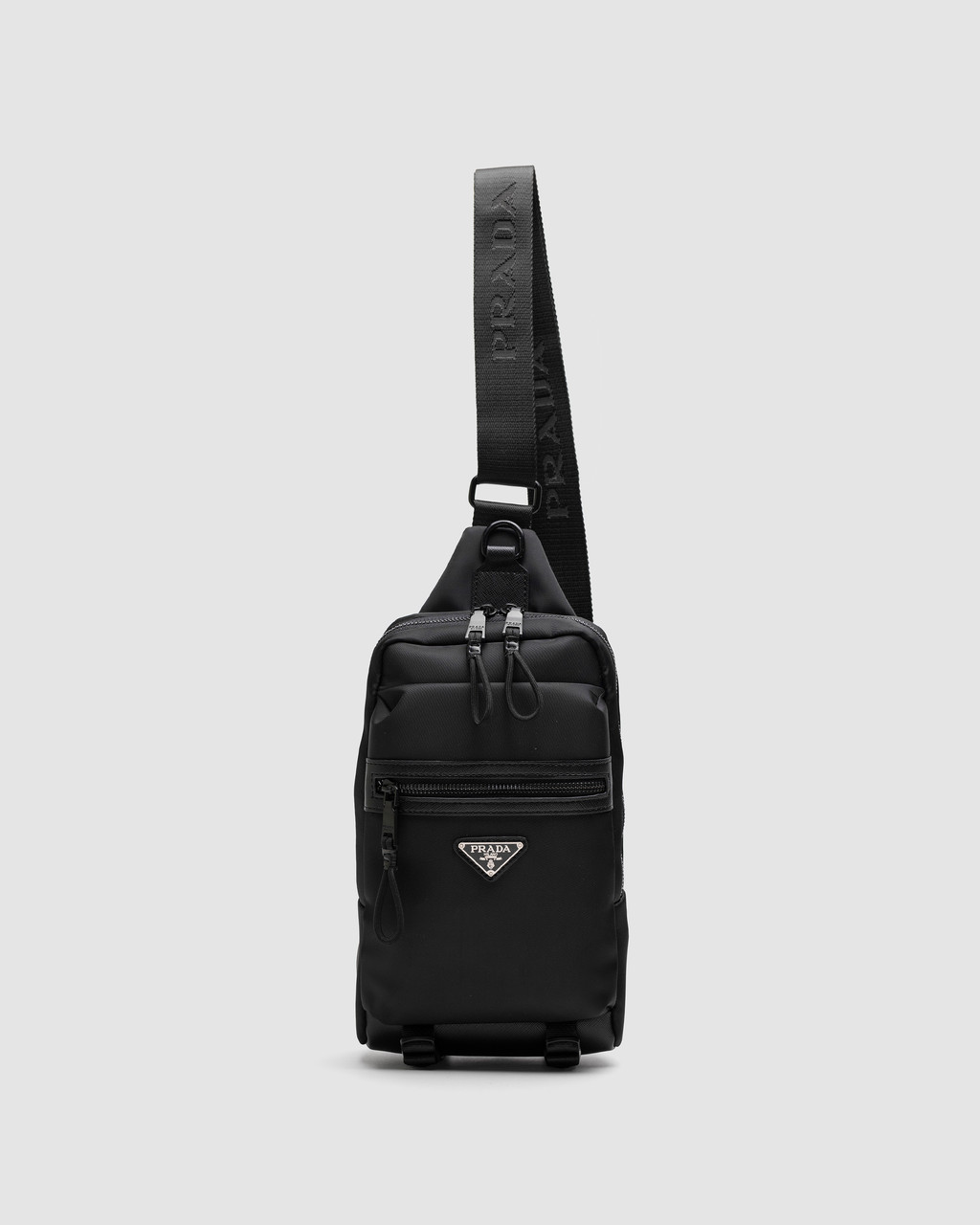 🦁 Prada Black Nylon Crossbody Bag 17 х 27 х 5 см