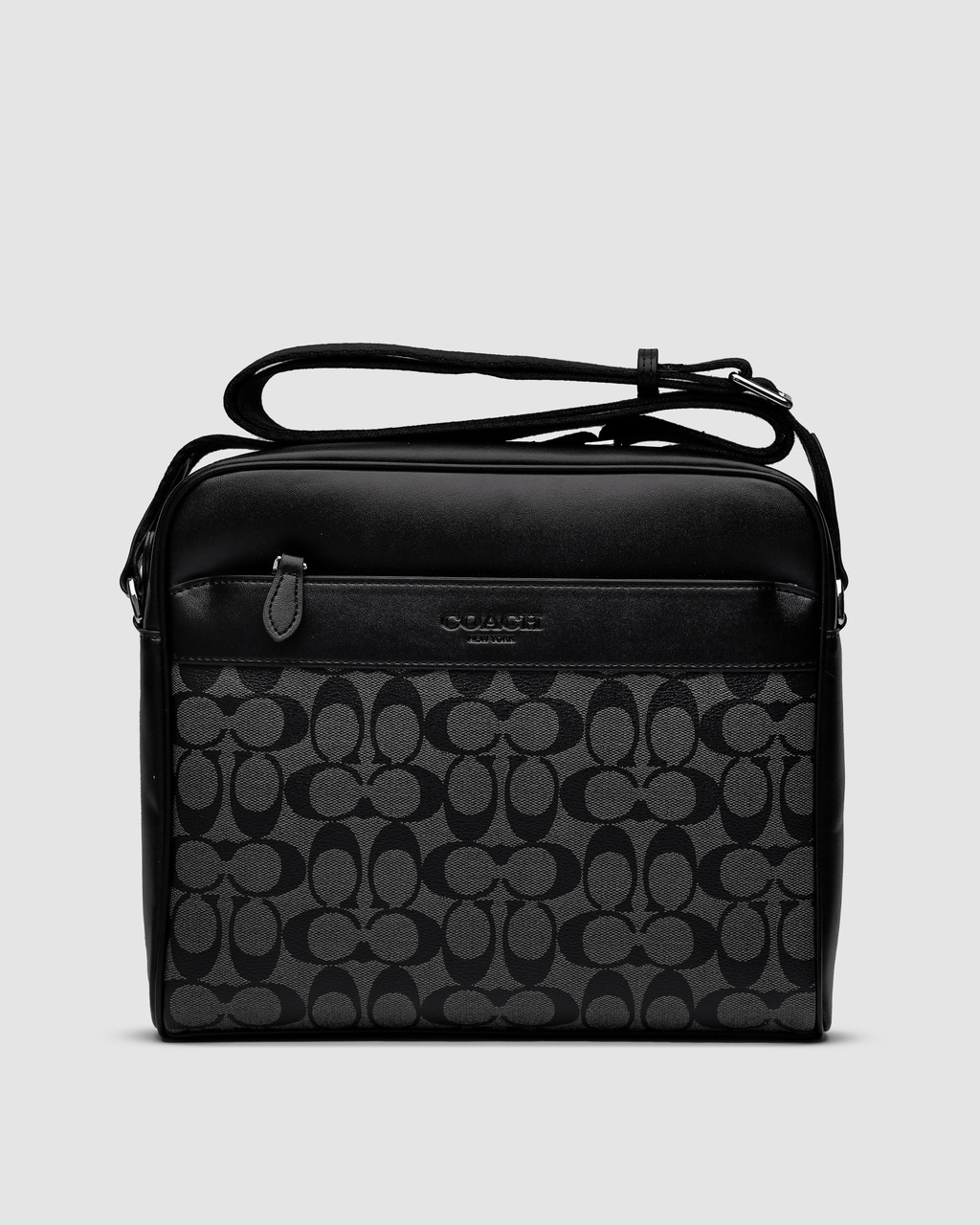 🦁 Coach Charles Camera Crossbody Messenger Bag Signature Black 28.5 x 25 x 6 см