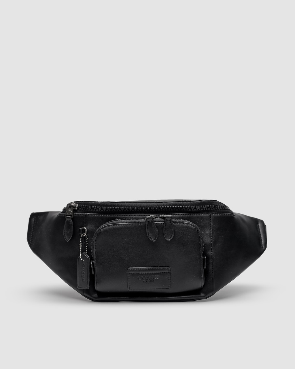 🦁 Coach Track Belt Bag Smooth Skin Black