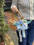 Корзина дитяча з натуральної лози з декором. Арт:2092, фото 5