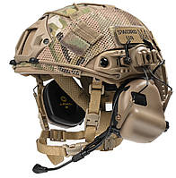 Балістичний шолом каска FAST Helmet NIJ IIIA Койот Тактичні навушники M32
