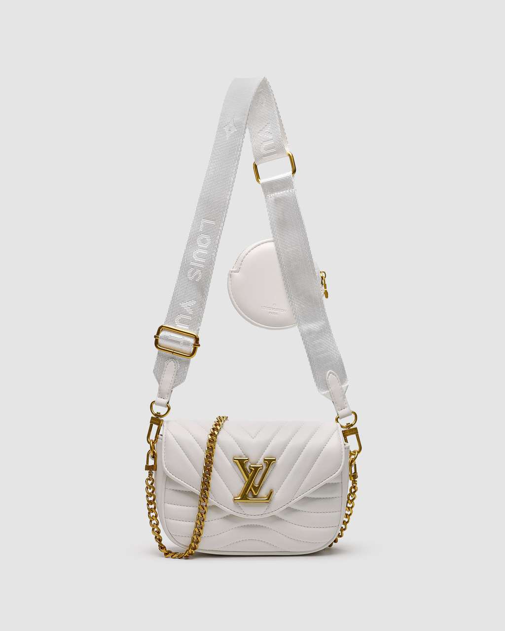 💎 Louis Vuitton New Wave Multi Pochette Bag White/Gold 20 х 13 х 6 см, фото 1