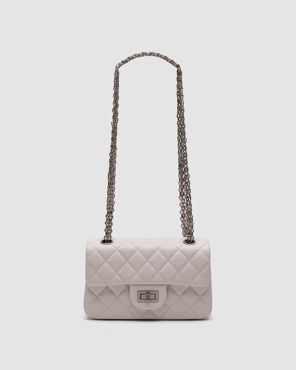 💎 Chanel 1.55 Reissue Double Flap Leather Bag White/Black, фото 1