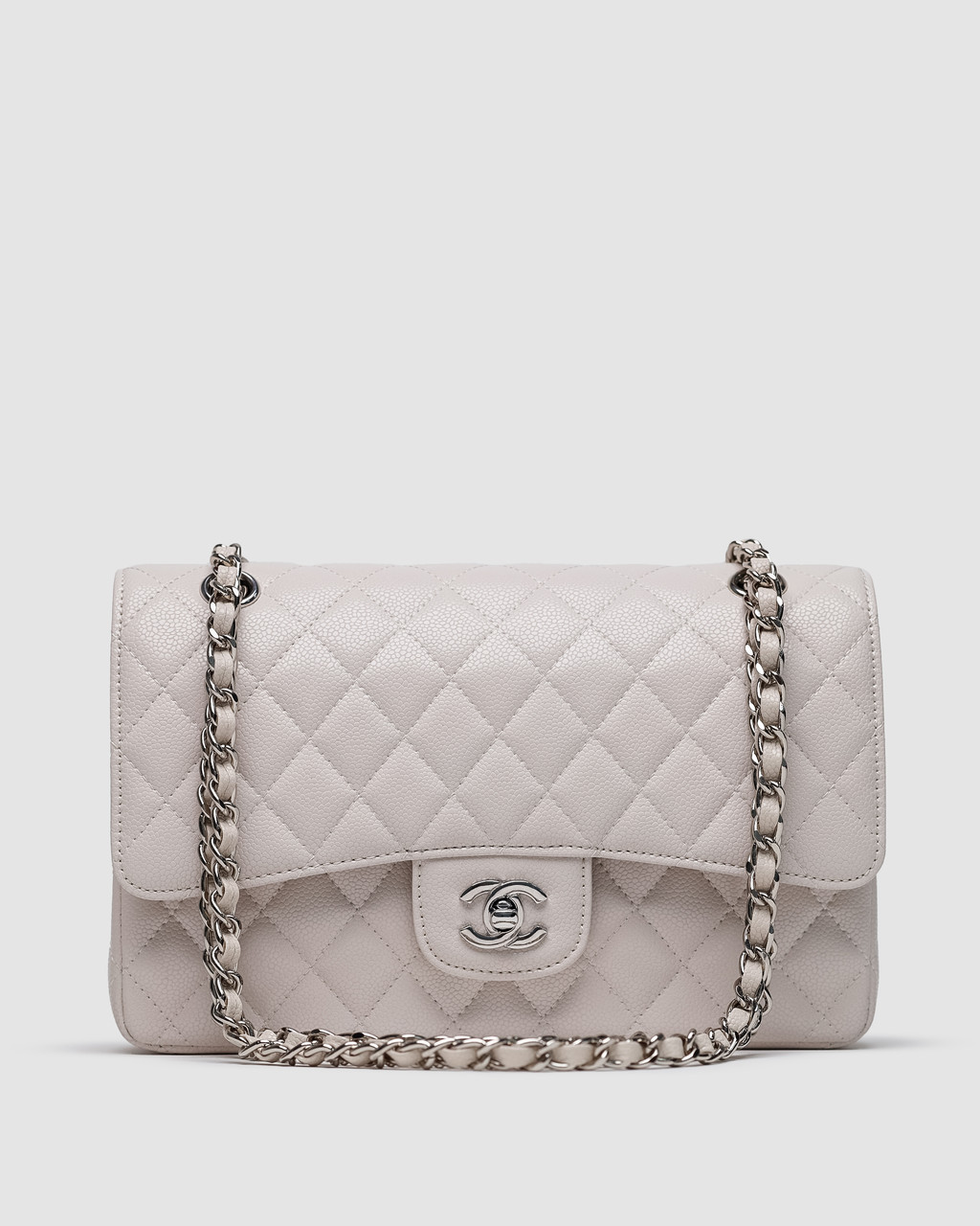 💎 Chanel Classic 2.55 Medium Double Flap in White/Silver 25.5 х 16 х 7 см, фото 1