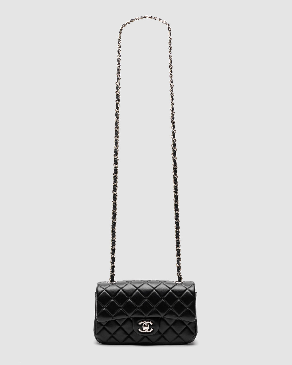 💎 Chanel Classic 1.55 Small Single Flap in Black/Silver, фото 1