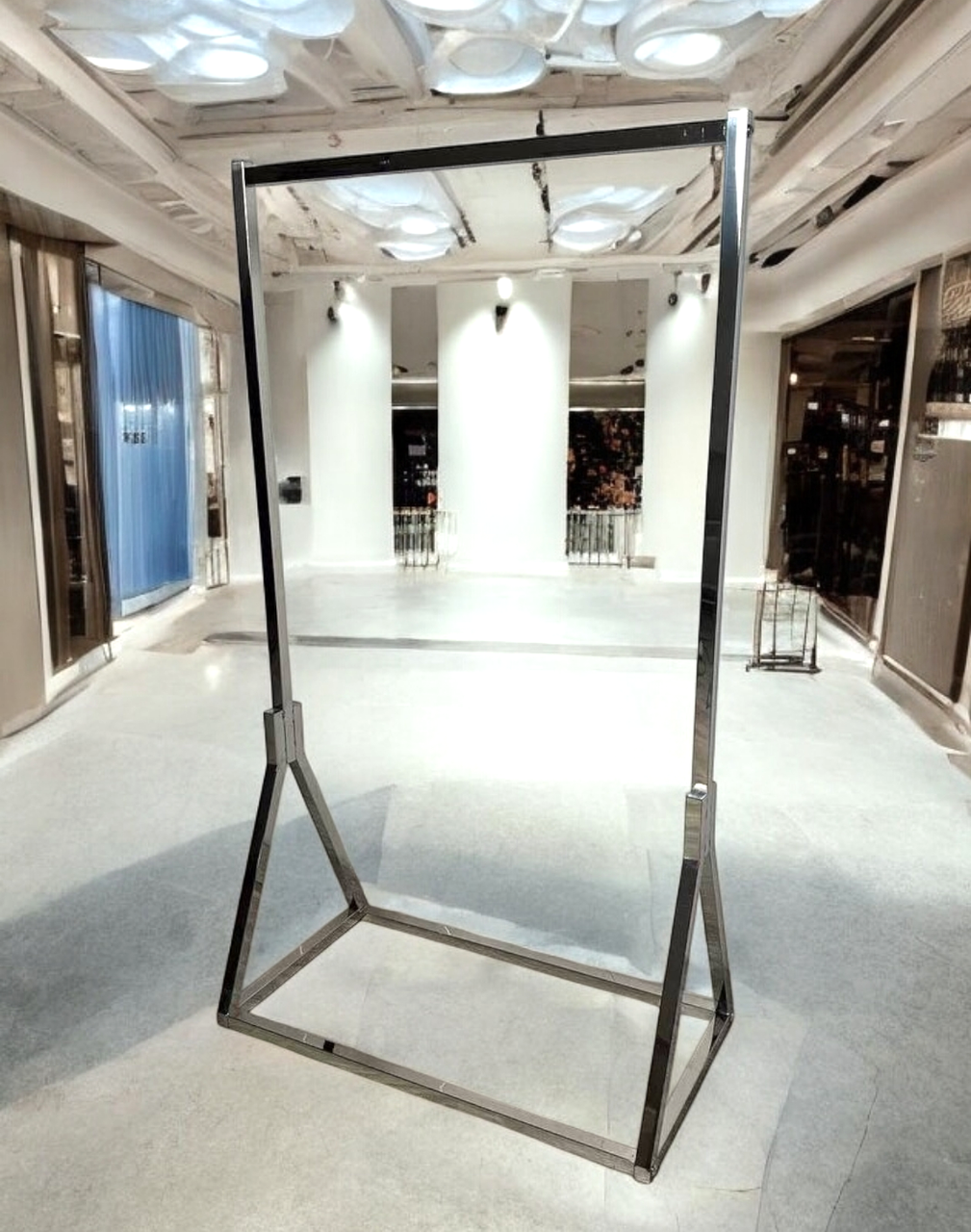 Вішалка стійка напольна для магазину одягу, нержавійка, фото 1