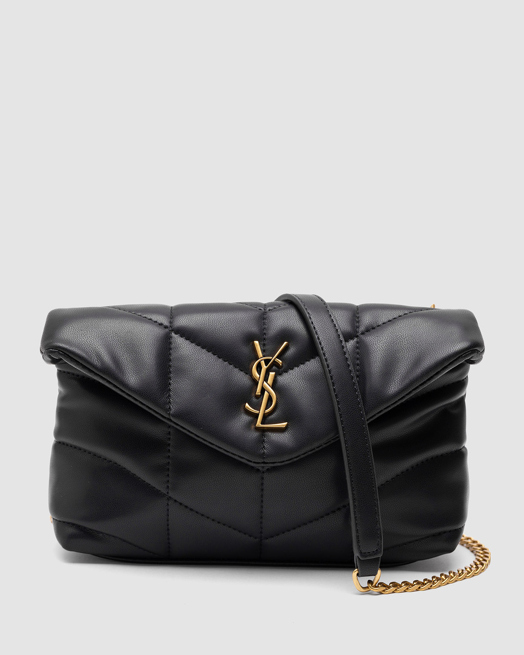 💎 Saint Laurent Puffer Small in Nappa Leather Gold Chain 23 х 14 х 7 см, фото 1