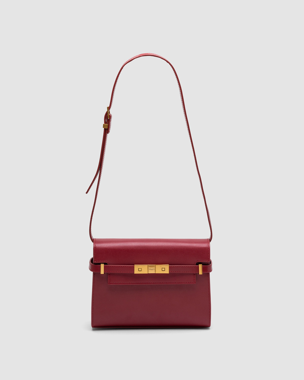 💎 Saint Laurent Manhattan Medium Leather Shoulder Bag Burgundy 24 х 18 х 6 см, фото 1