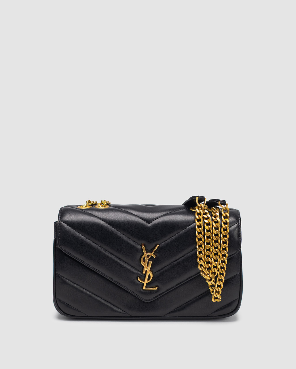 💎 Saint Laurent LouLou Small in Matelassé Lambskin Black/Gold, фото 1
