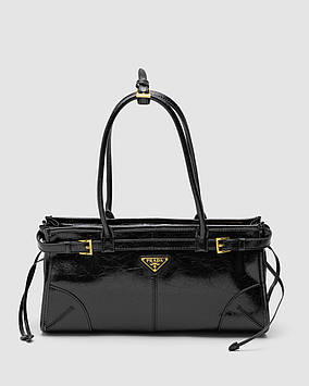 💎 Prada Medium Leather Handbag Black 33 х 17 х 10 см