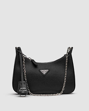 💎 Prada Re-Edition 2005 Saffiano Leather Bag Black 23 x 12 x 6 см