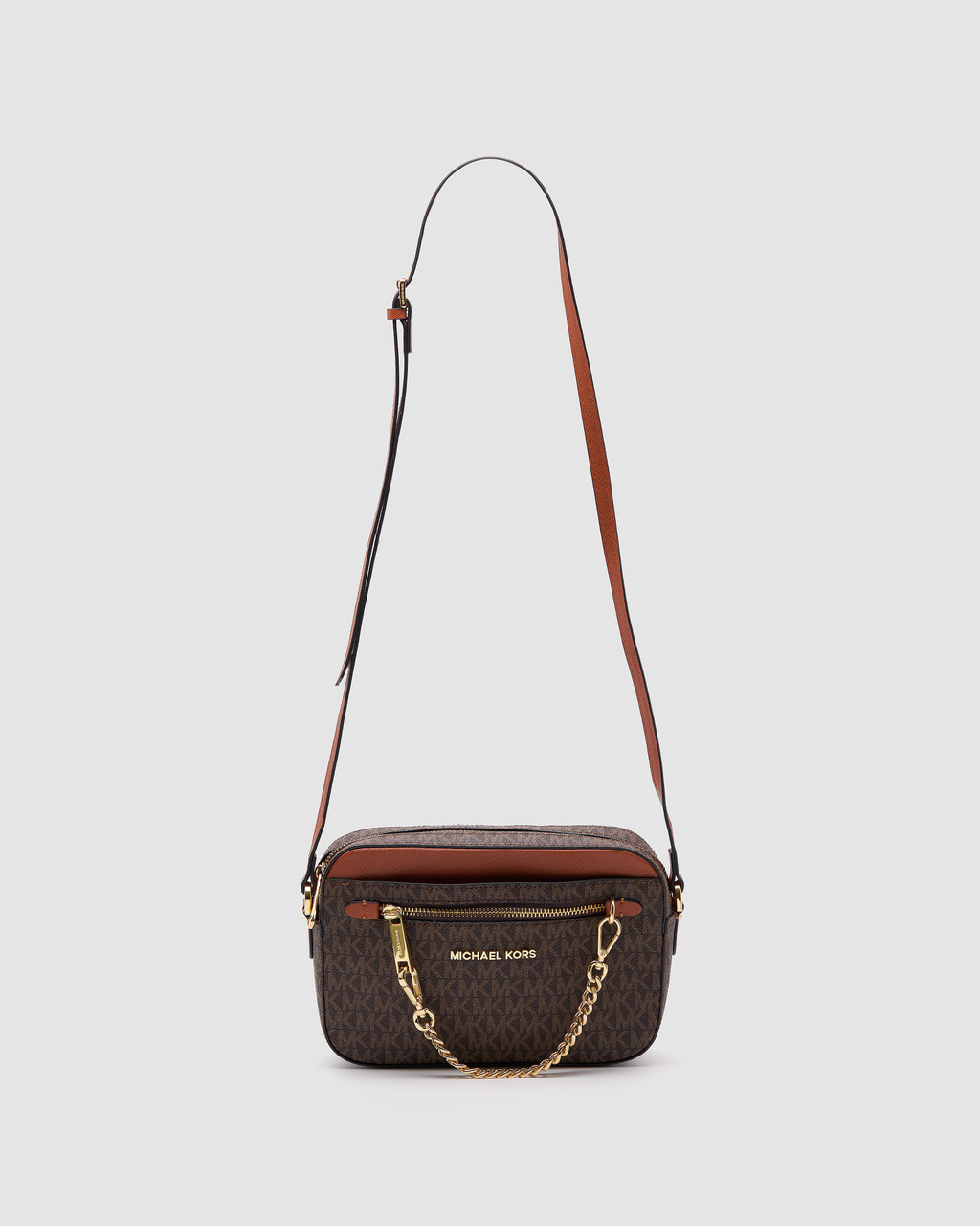 💎 Michael Kors Jet Set Large Logo Crossbody Bag Brown 24 х 17 х 6 см, фото 1