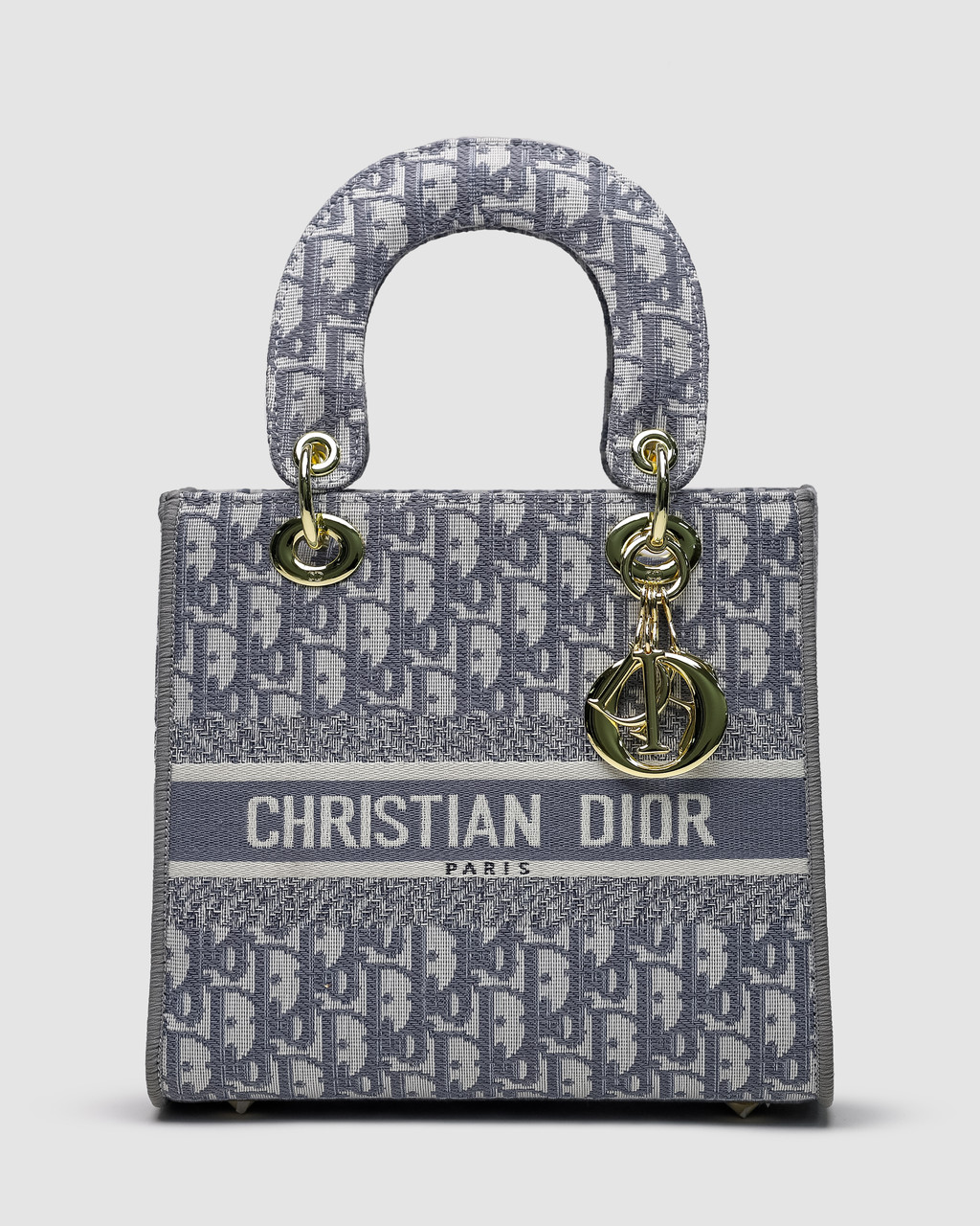 💎 Christian Dior Medium Lady D-Lite Bag Grey 23 х 19 х 11 см, фото 1