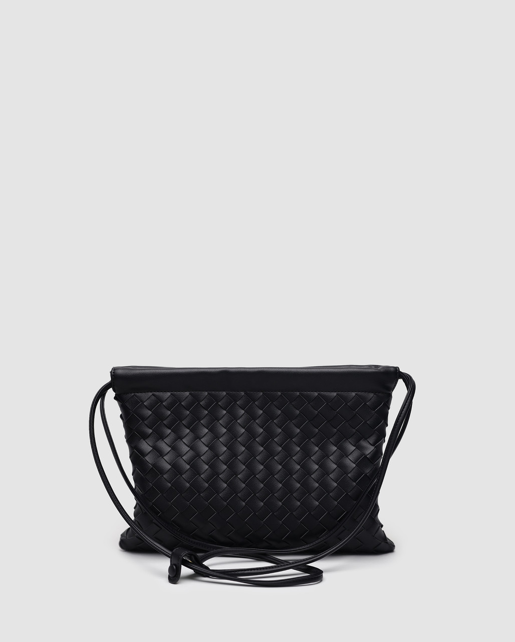 💎 Bottega Veneta Vintage Leather Intrecciato Crossbody Bag Black 30 х 23 х 3.5 см, фото 1