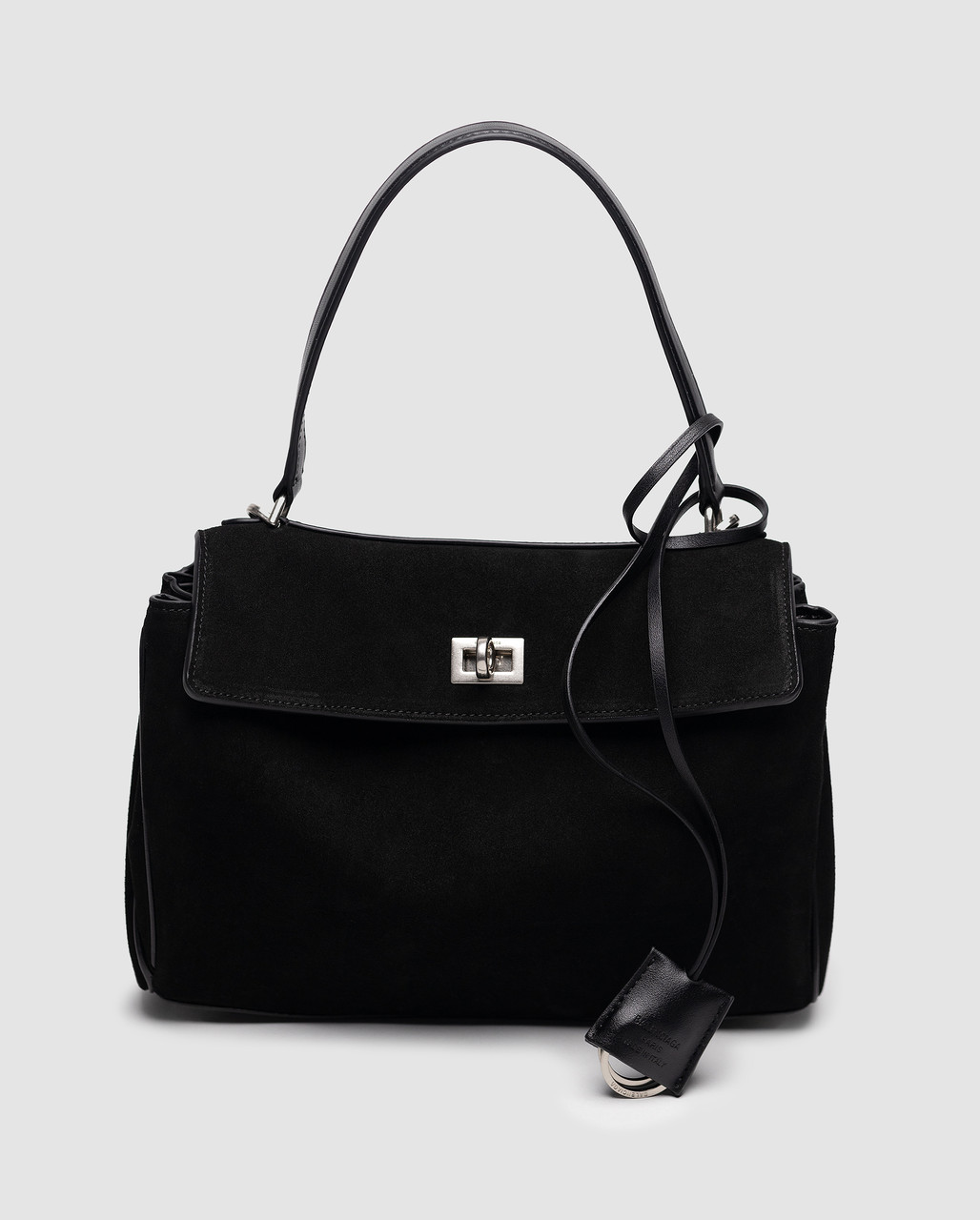 💎 Balenciaga Rodeo Black Suede/Silver Hardware 28 х 19 х 9 см, фото 1
