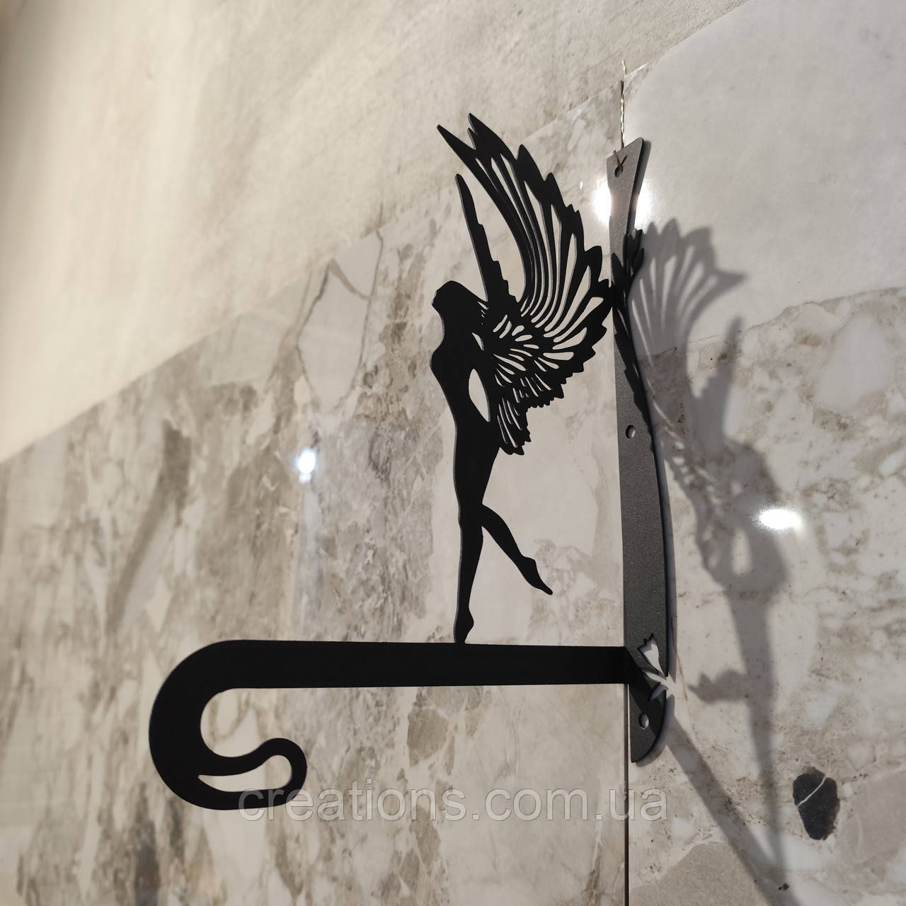 Кронштейн металевий для кашпо і ліхтаря Ангел №5, фото 1