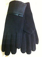Жіночі коричневі трикотажні рукавички з елементами стрегеджі