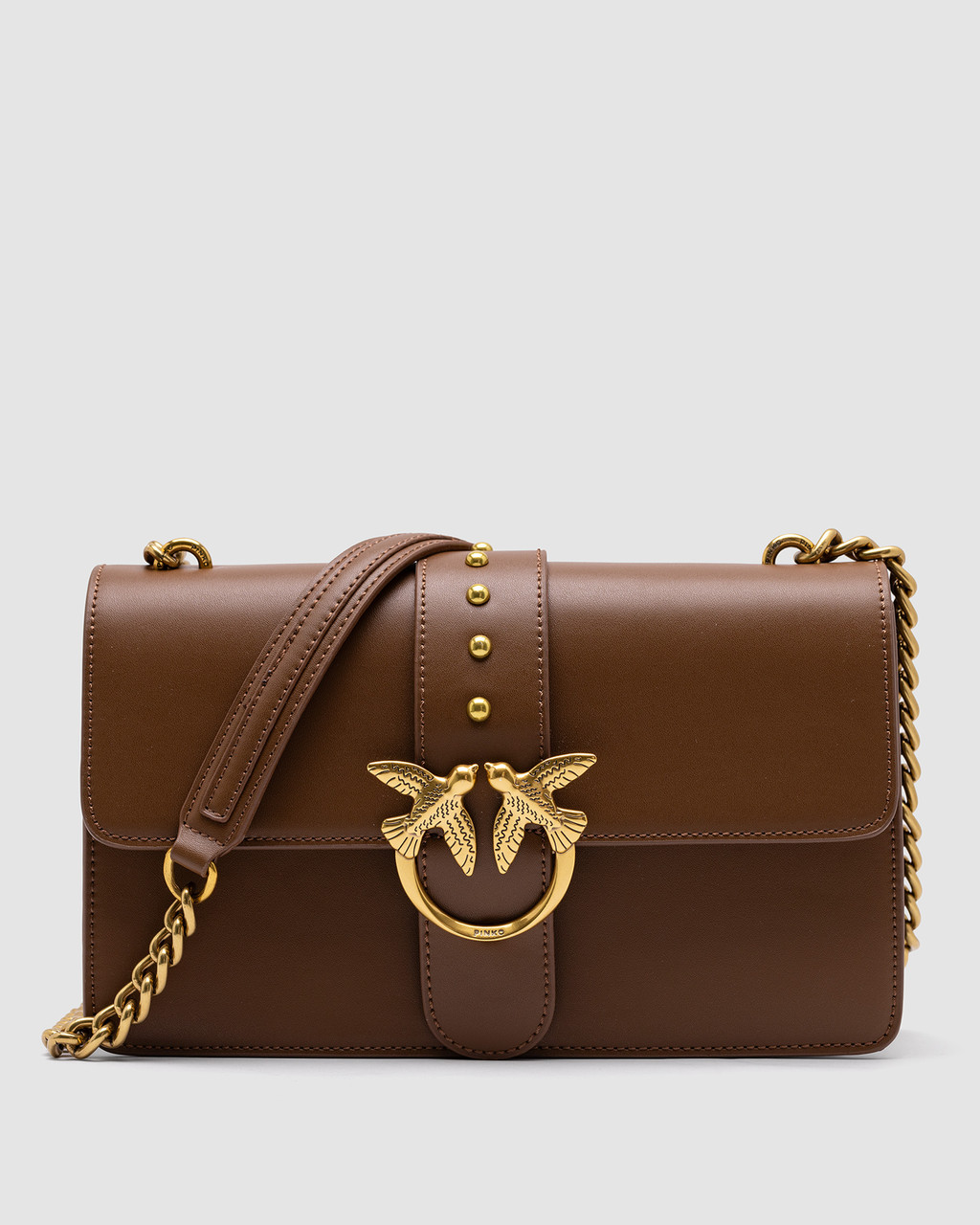💎 Pinko Love Classic Icon Simply Brown/Gold 27 х 16 х 7 см, фото 1