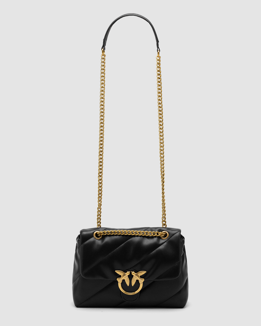 💎 Pinko Big Love Bag Puff Maxi Quilt Black/Gold 27 х 19 х 10 см, фото 1
