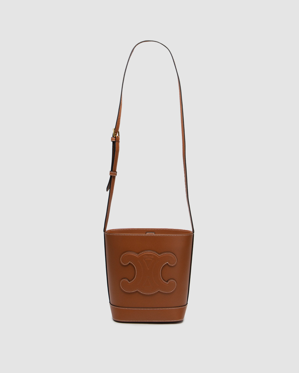 💎 Celine Small Bucket Cuir Triomphe In Smooth Calfskin Tan Brown 22 x 22 x 14 см, фото 1